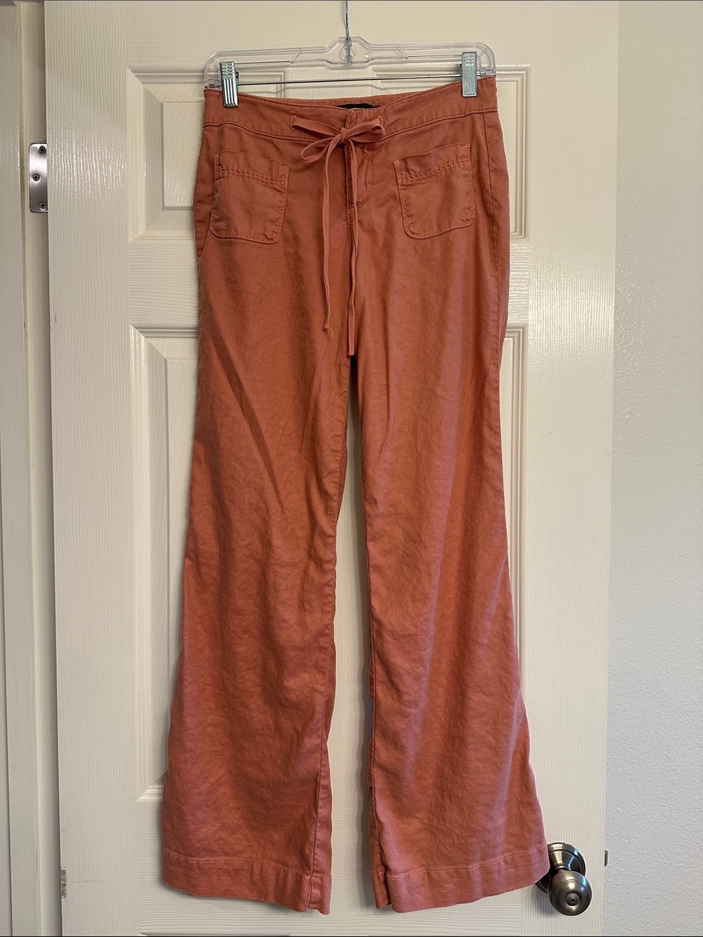 Level 99 Women's Wide Leg Drawstring Pants in Light Rust